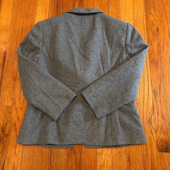CBR Womens Medium Gray Long Sleeve Blazer Jacket Lined Wool Blend Preppy Classic - Picture 3 of 8